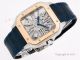 (TW )Replica Cartier Santos Skeleton Watch Rose Gold Blue Leather Strap (4)_th.jpg